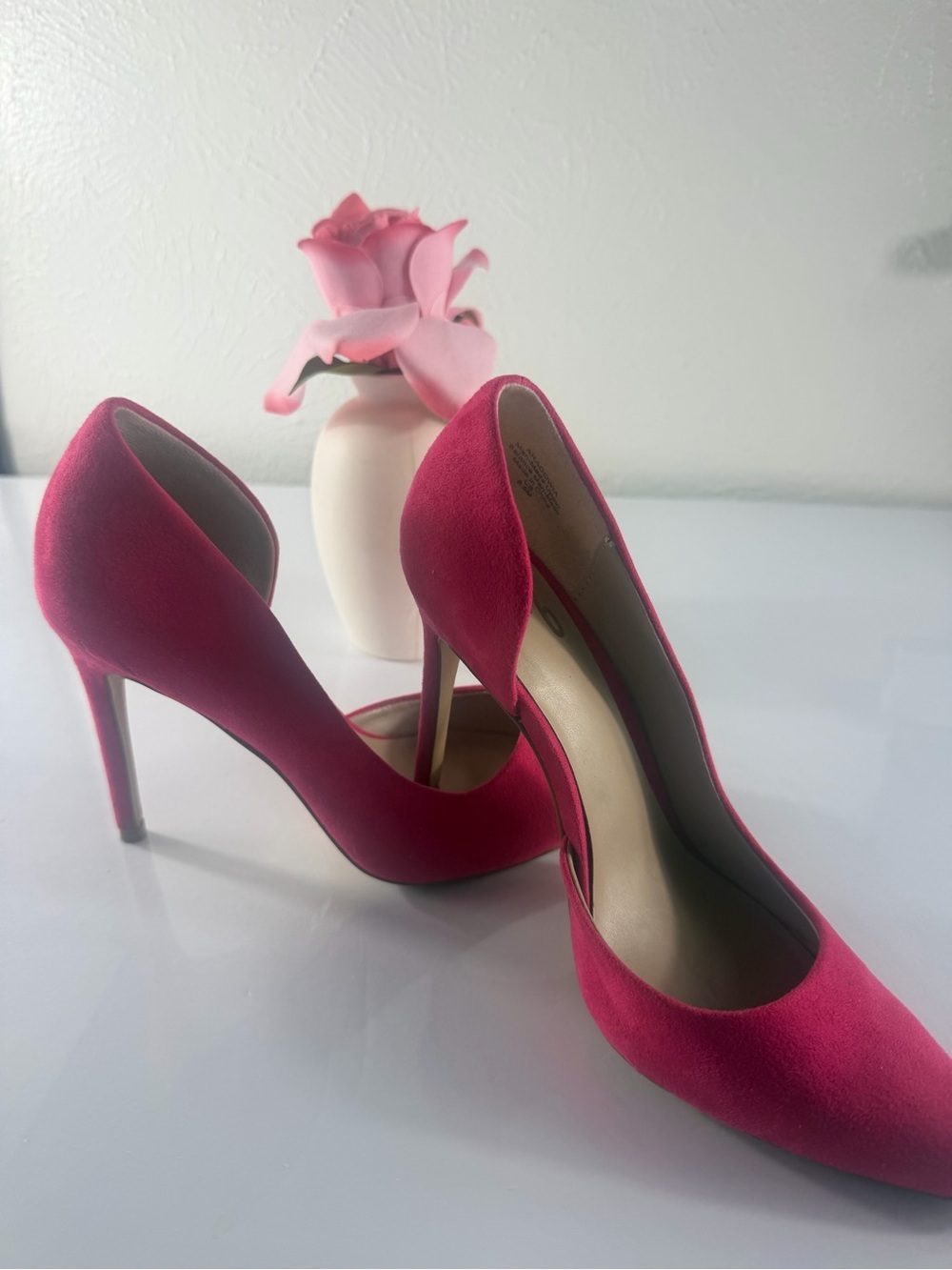 Mix No. 6 Fuchsia Faux Suede Pointed-Toe Pumps – Size 6.5M - Picture 3 of 10